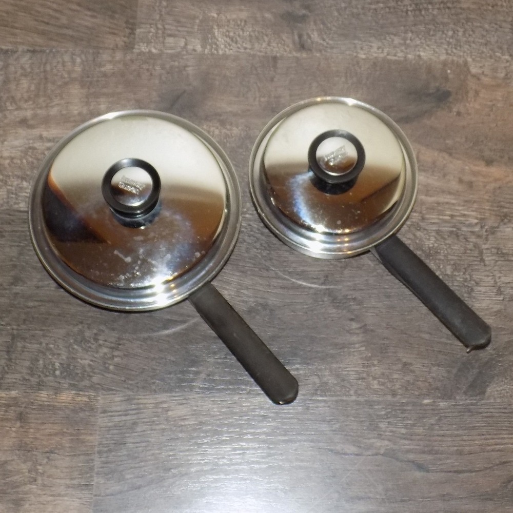 Amway Queen Saucepan‎ Set Unisex OS Silver Good Multi-Ply Stainless Steel Pots